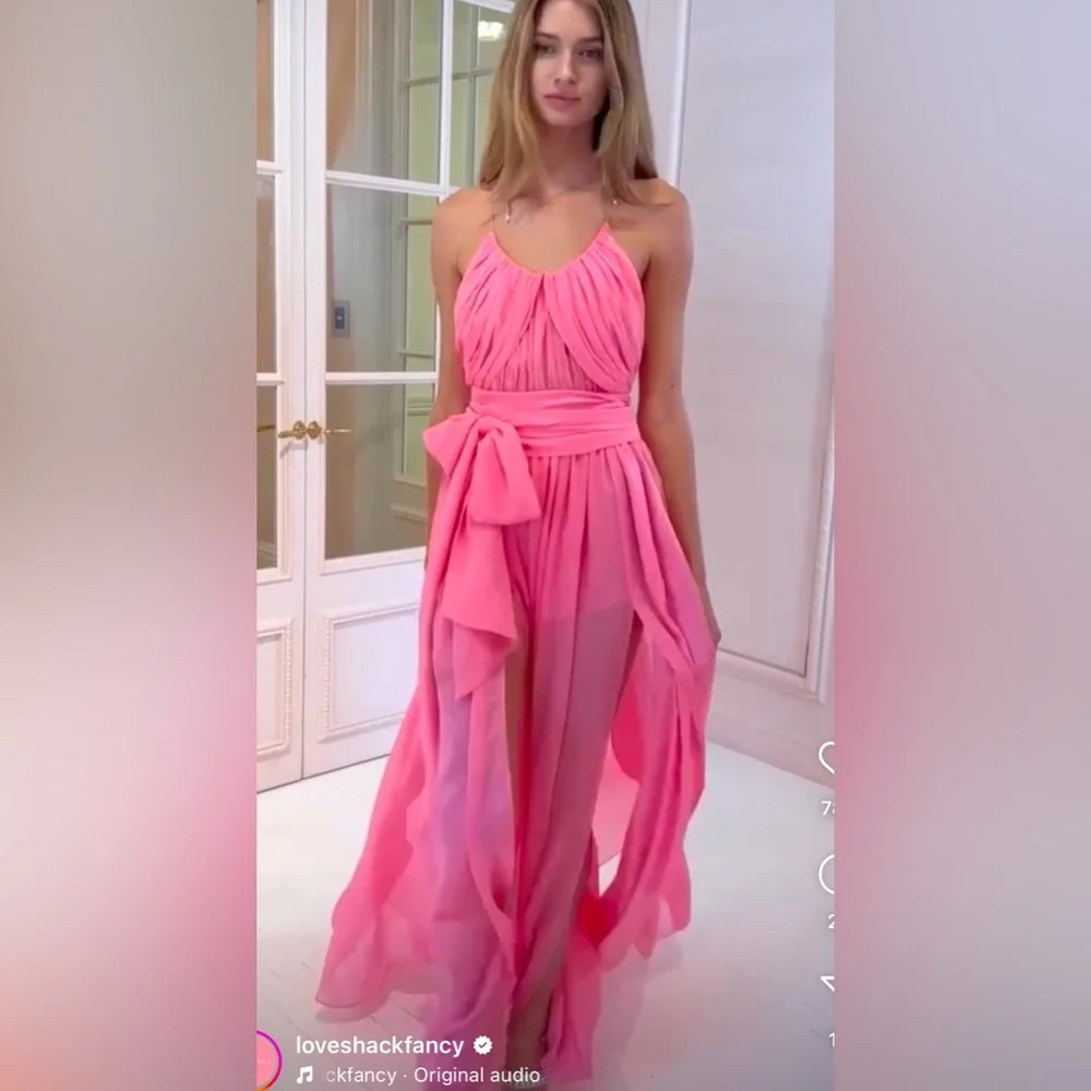 LoveShackFancy ZAMIA DRESS IN PINK DAIQUIRI - Picture 3 of 8